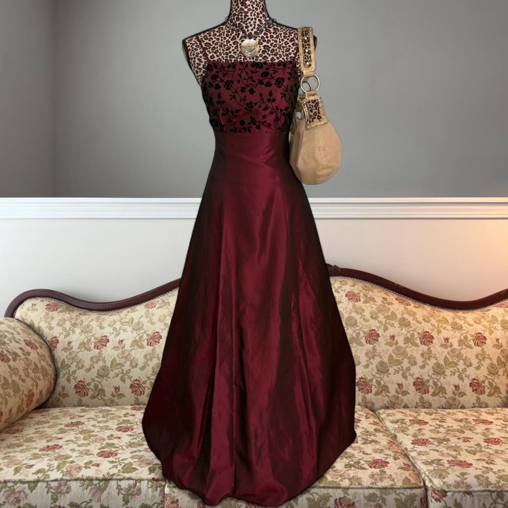 Whimsigoth Burgundy Gown, good condition
